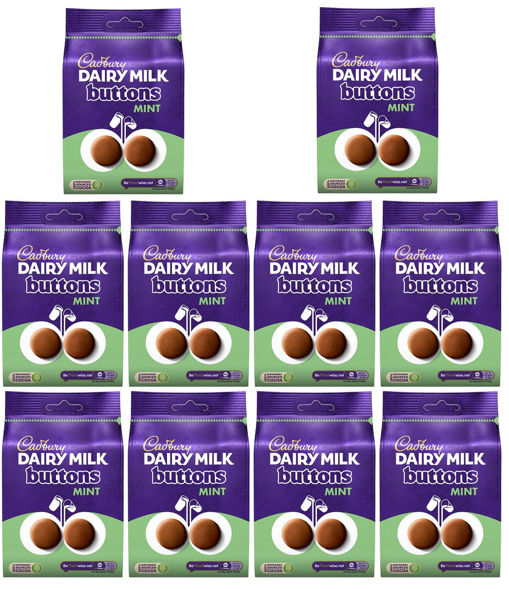 10 x Cadbury Dairy Milk Buttons Mint 110G