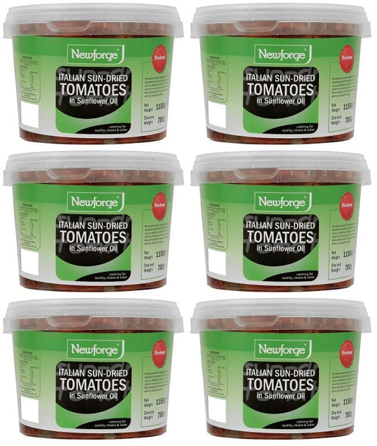 6 x Newforge Italian Sun Dried Tomatoes In Sunflower Oil 1150G