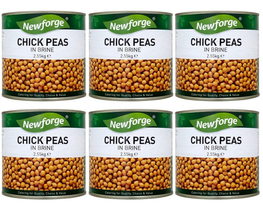 6 x Newforge Chick Peas In Brine 2.55Kg
