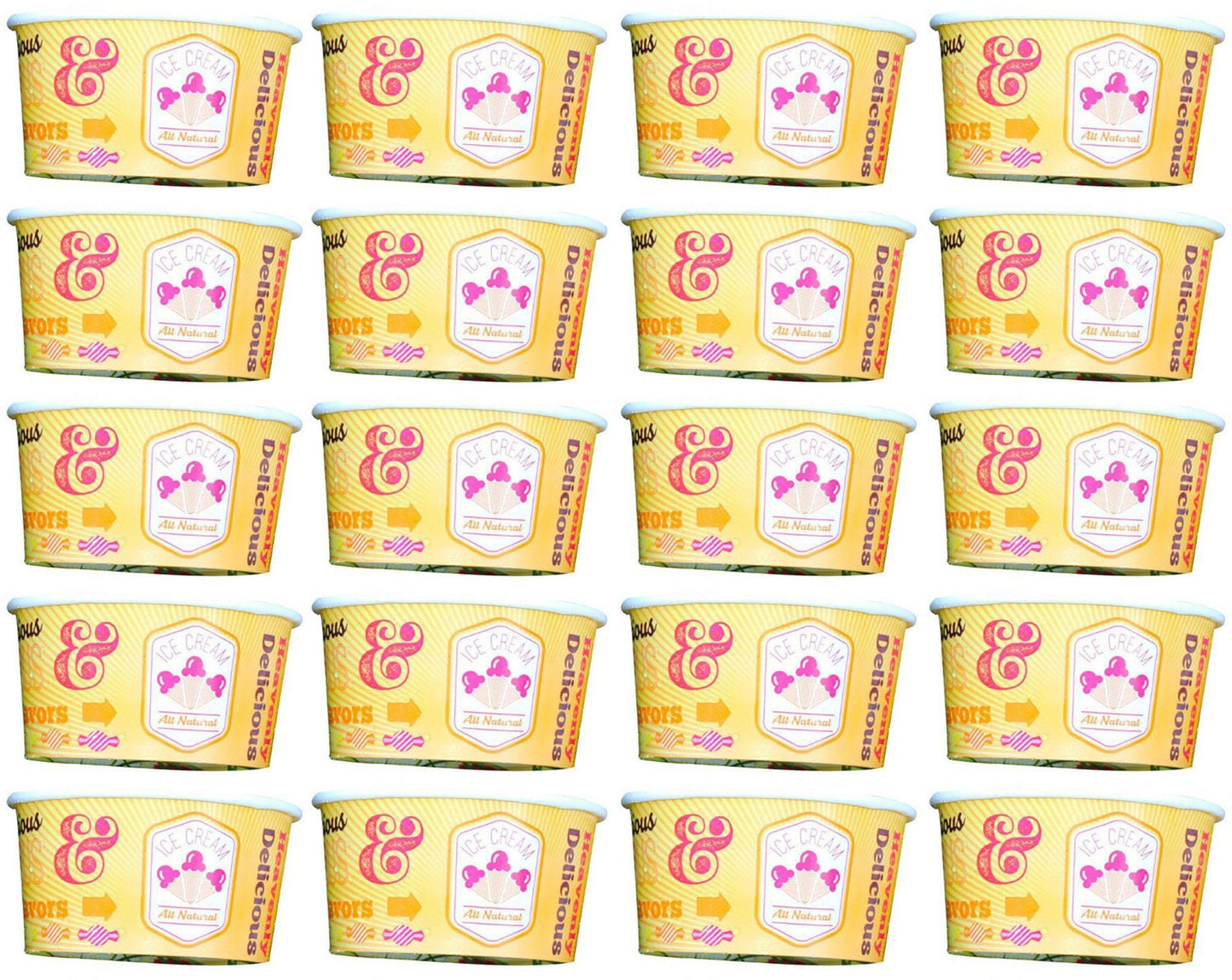 20 x Cup Ice Cream Chill 5Oz
