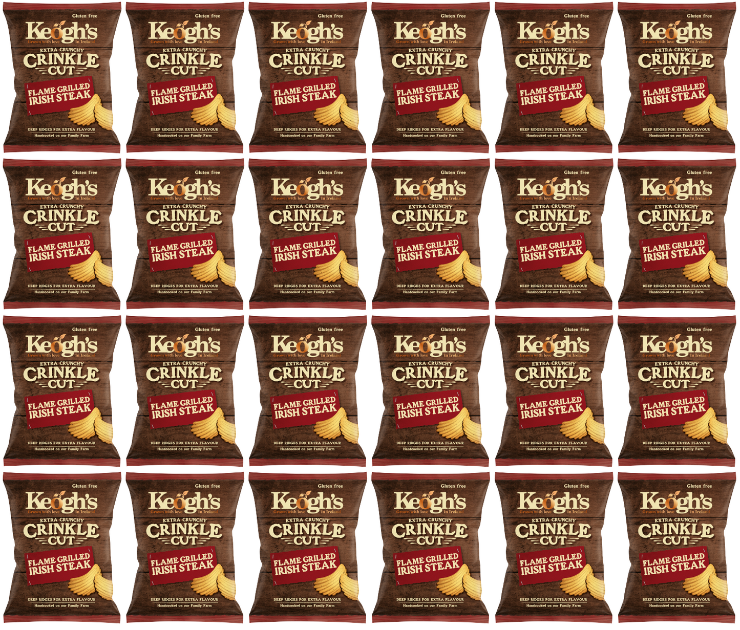 24 x Keoghs Crinkle Cut Flame Grilled Steak 50Gm