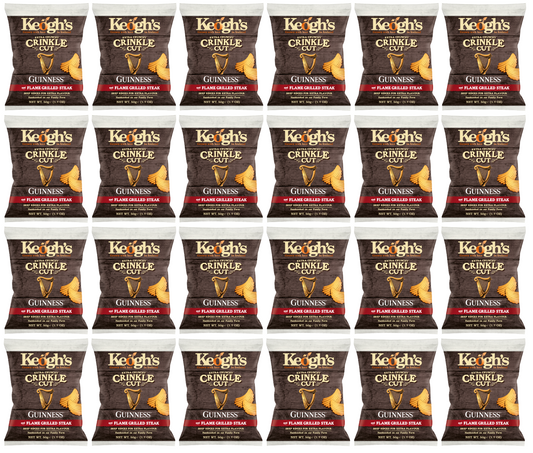24 X Keoghs Crinkle Cut Guinness & Steak 50Gm