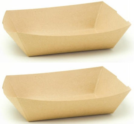 2 x 2.5Lb Medium Kraft Paper Food Tray