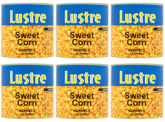 6 x Lustre Sweet Corn Kernels In Brine 2500G