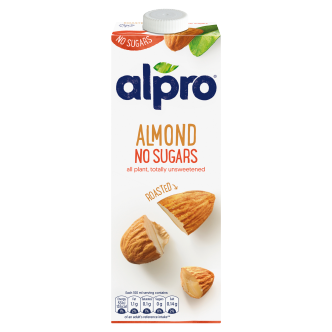 8 x Alpro Almond Unsweetened Milk 1Ltr