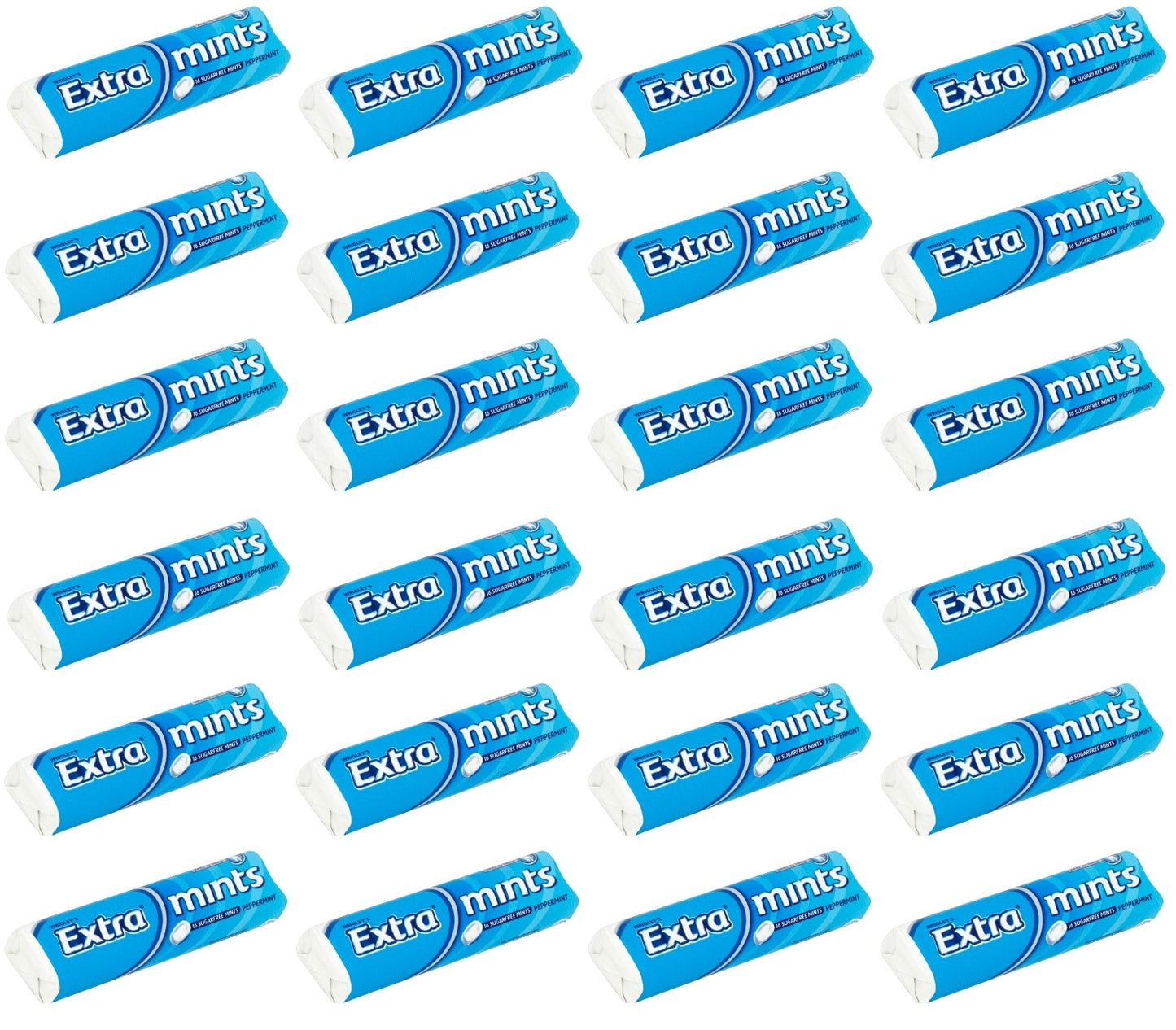 24 X Extra Mints Sugarfree Peppermint Roll Pack 16 PCE
