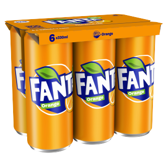 4 x Fanta Orange Cans 6 Pk 6X330Ml