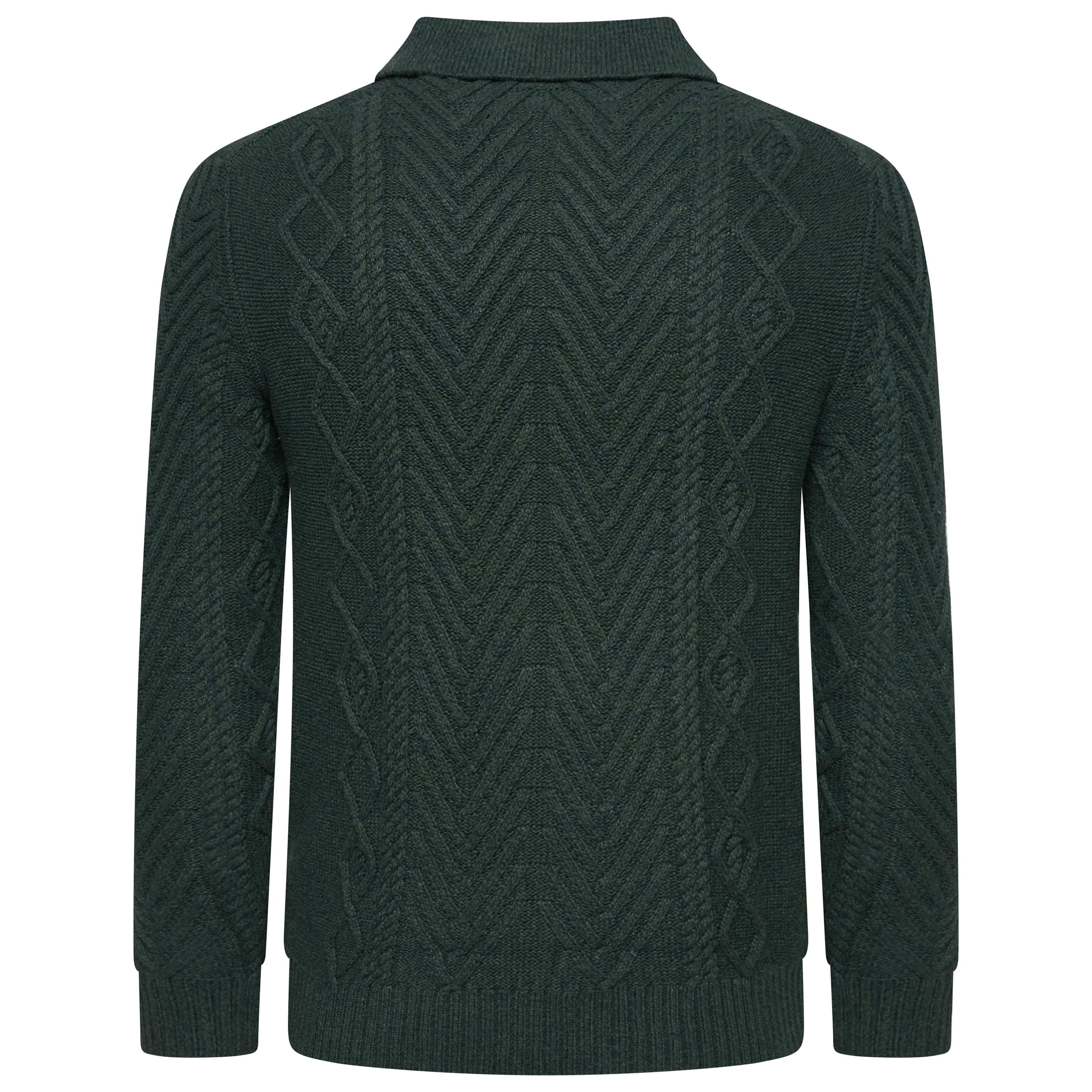 Crew Clothing Company Cable Knit Button Neck Jumper