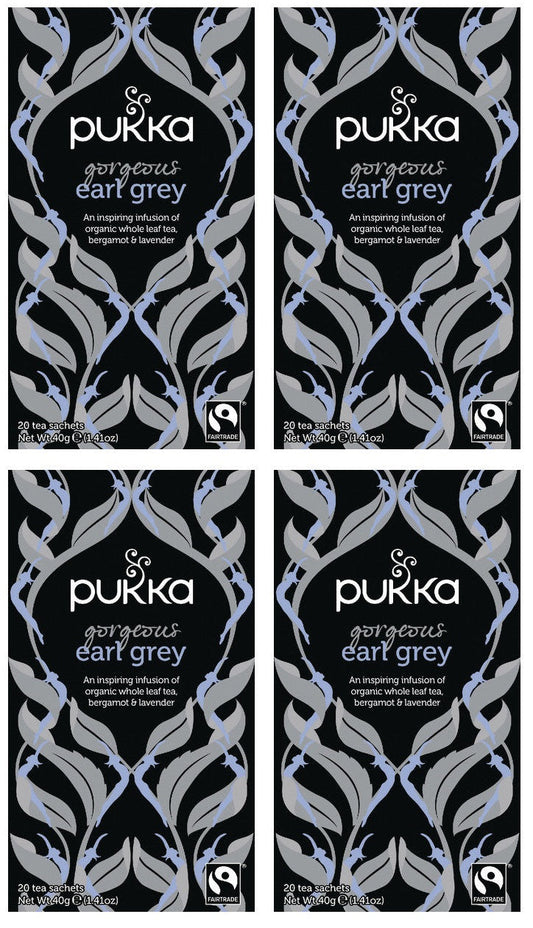 4 x Pukka 20 Organic Earl Grey Black Tea Sachets 40G