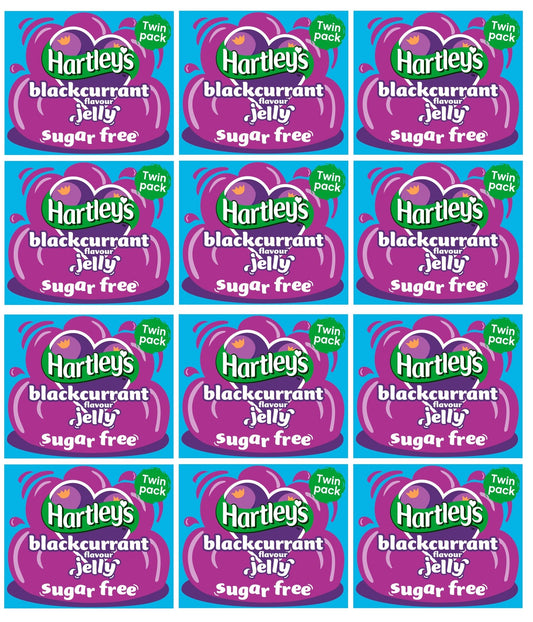 12 x Hartley's Sugar Free Blackcurrant Flavour Jelly 2 X 11.5G