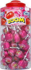 50 x Zoom Pop Strawberry Bubblegum Lolly