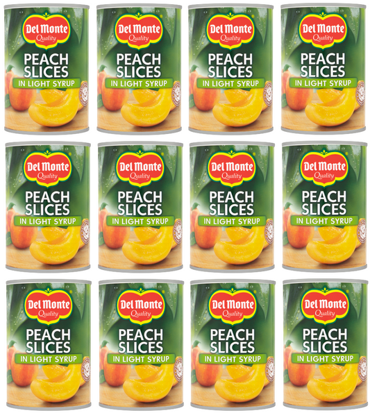 12 x Del Monte Peach Slices In Light Syrup 420Gm