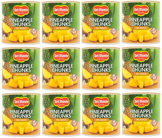 12 x Del Monte Pineapple Chunks In Juice 432Gm