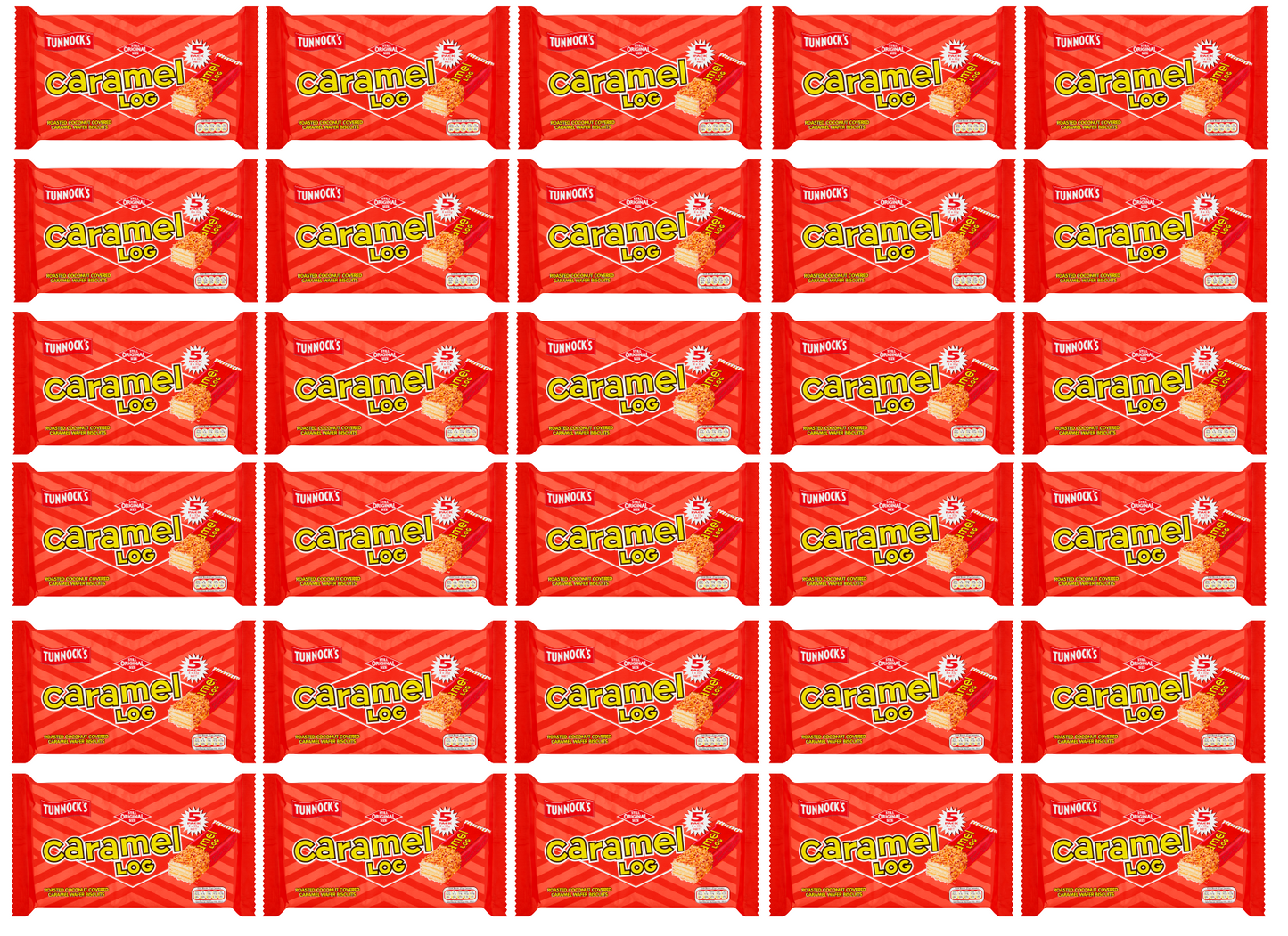 30 x Tunnocks Caramel Log (5 Pack)