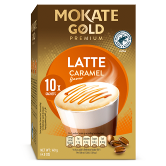 12 x Mokate Gold Latte Caramel 10 Sachets - 140GM