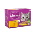 4 x Whiskas Cat 1+ Pouch Jelly Poultry Feast 12 Pack - 12X85Gm