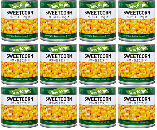 12 x Newforge Sweetcorn Kernels 326G
