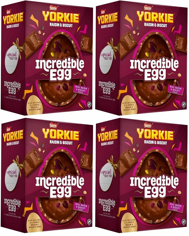 4 x Yorkie Raisin & Biscuit Giant Egg Incredible - 522GM