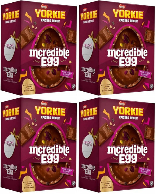 4 x Yorkie Raisin & Biscuit Giant Egg Incredible - 522GM
