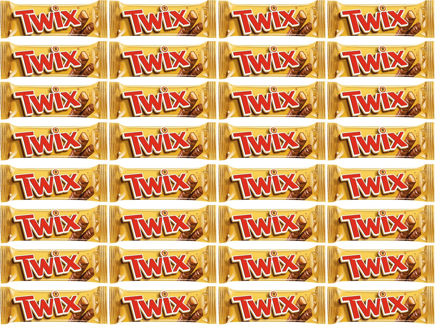 32 x Twix Chocolate Biscuit Twin Bars  - 50GM
