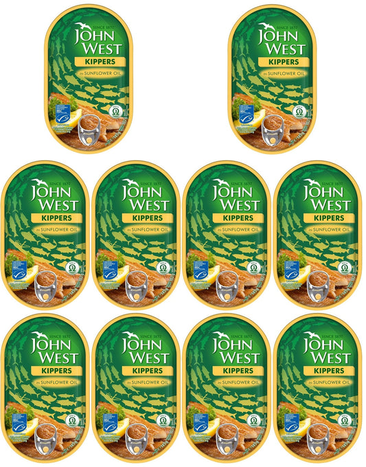 10 x John West Kipper Fillets Sunflower - 145G