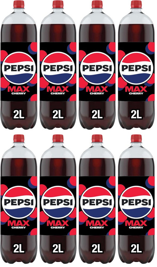 8 x Pepsi Max Cherry Soft Drink 2 Litres