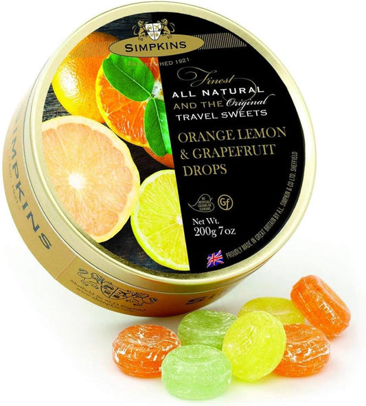 6 x Simpkins Orange Lemon & Grapefruit Drops - 200g