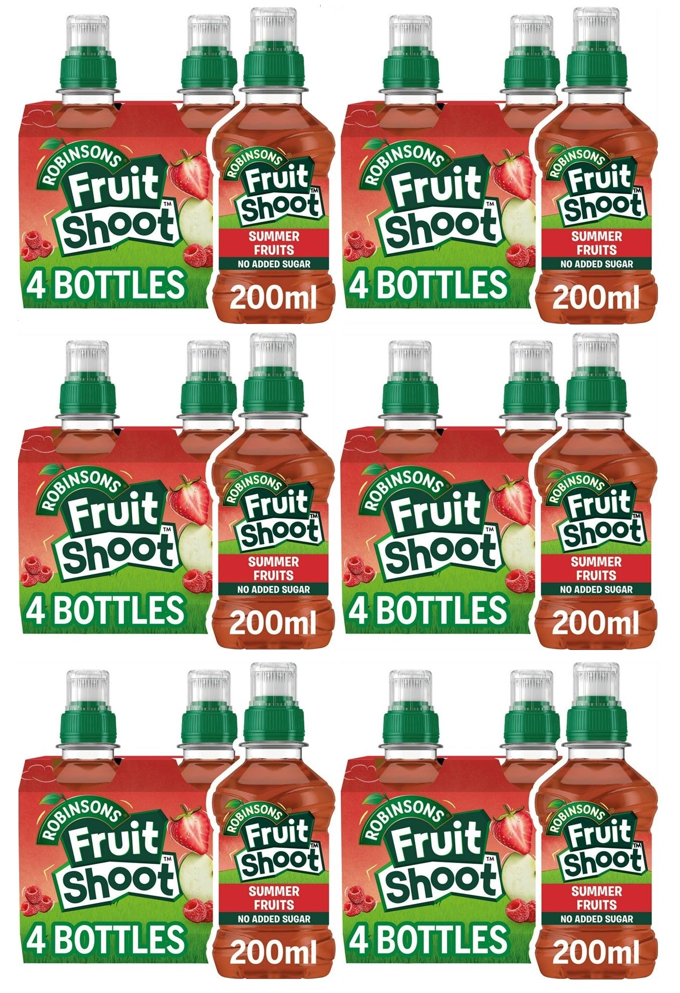 6 x Robinsons Fruit Shoot Summer Fruits&nbsp; No Added Sugar 4 x 200ml