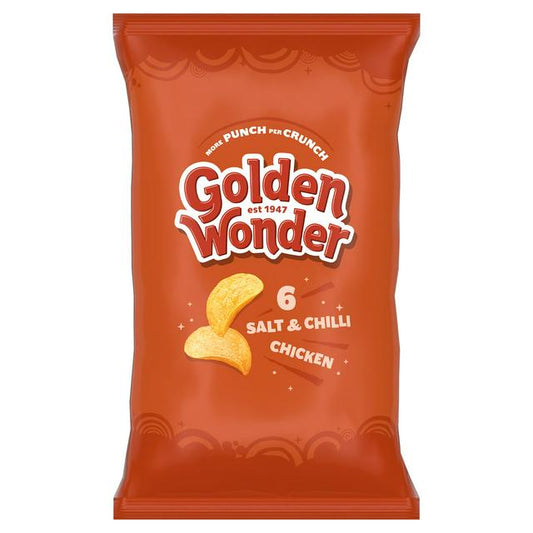 18 x Golden Wonder Salt & Chilli Chicken 6pk - 6X25GM