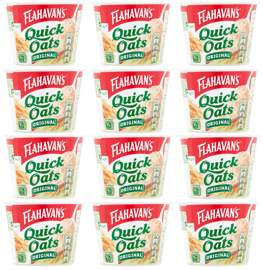 12 x Flahavans Quick Oats Micro Pot 44Gm