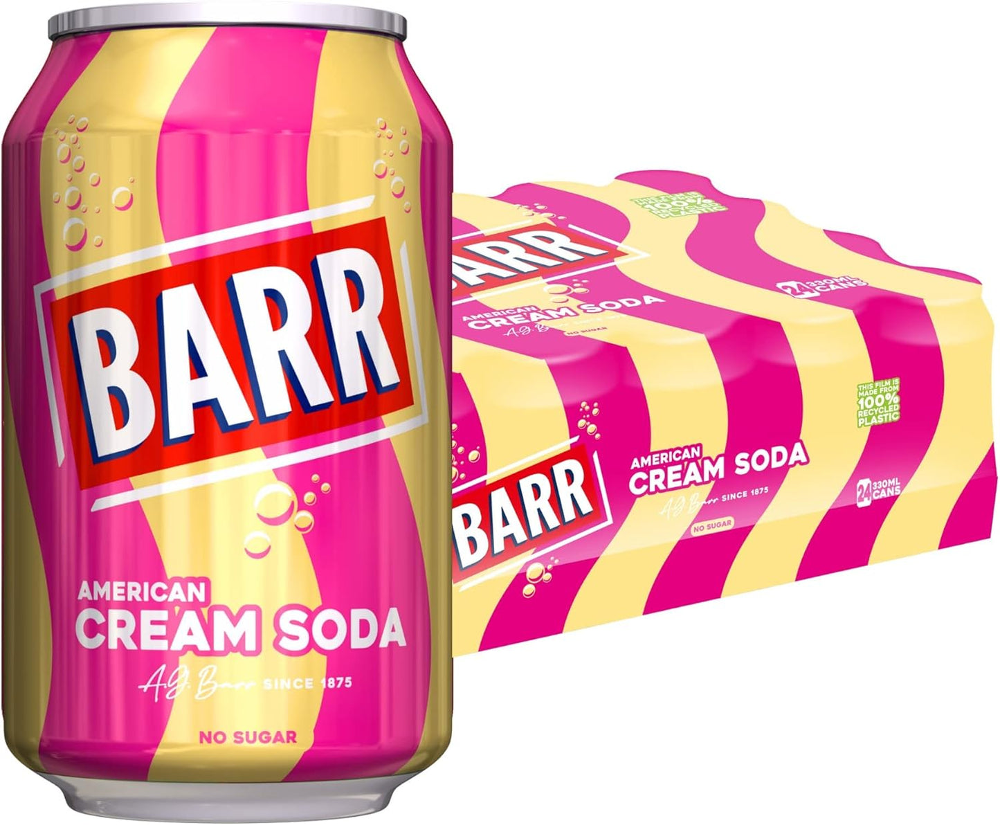 24 x Barr Cream Soda Can  - 330ML