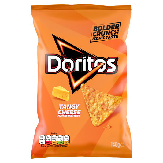 12 x Doritos Tangy Cheese Large Bag 140Gm