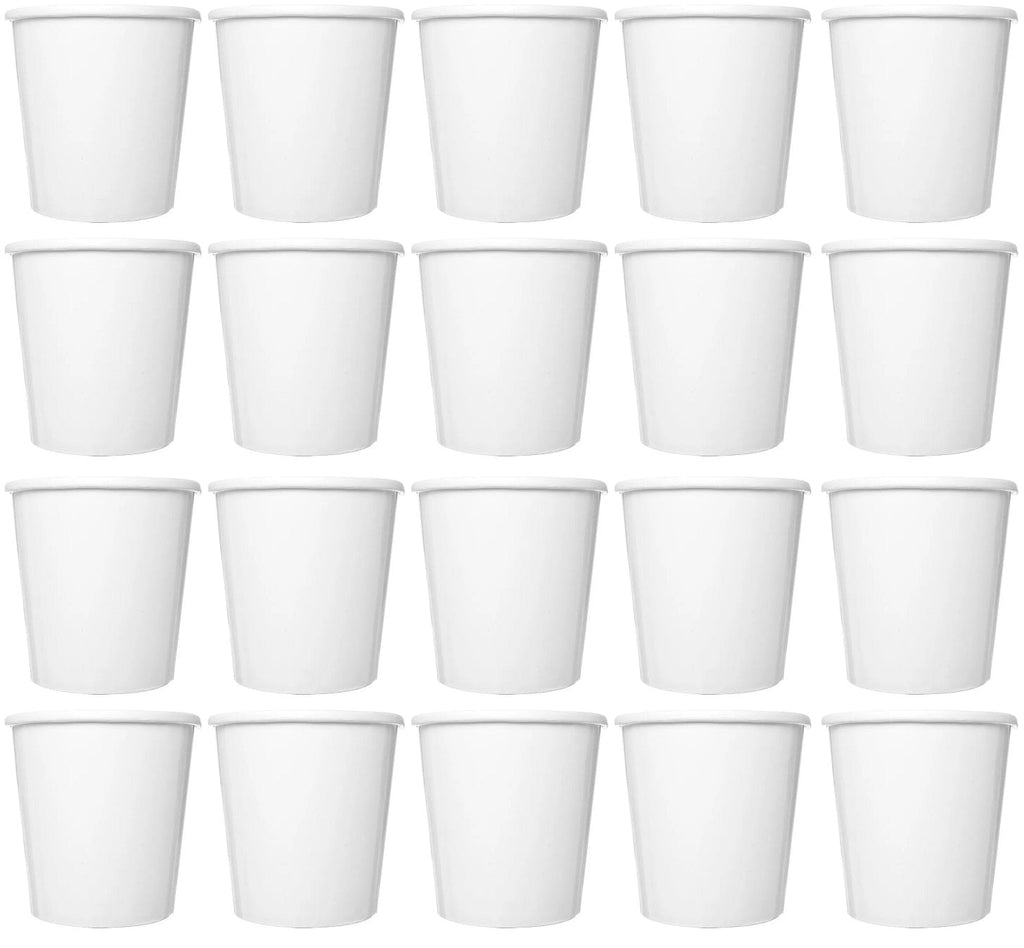 20 x Soup Container Clear Plastic Lid 8/12O