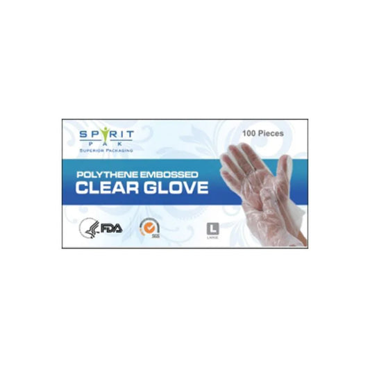 100 x Gloves Poly Clear Large 100Pk X100