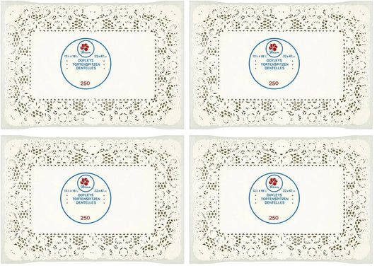 4 x Doylies White 10X14.5 Inches