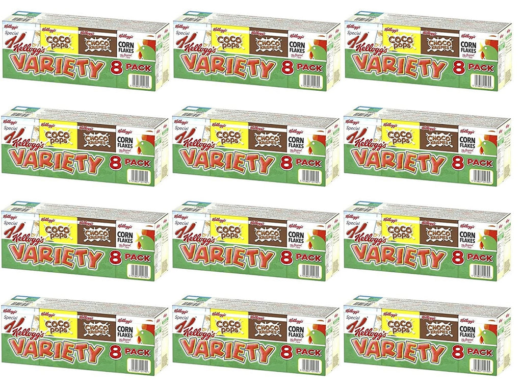 12 x Kellogg's 8 Variety Packs 196G