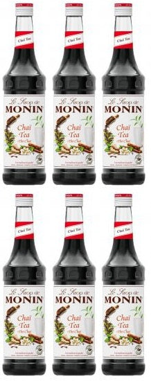 6 x Monin Chai Tea Syrup - 1Lt