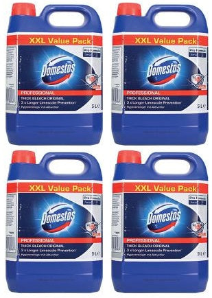 4 x Domestos Pro Formula Professional Thick Bleach Original 5L