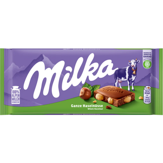 17 x Milka Whole Hazelnut - 95GM