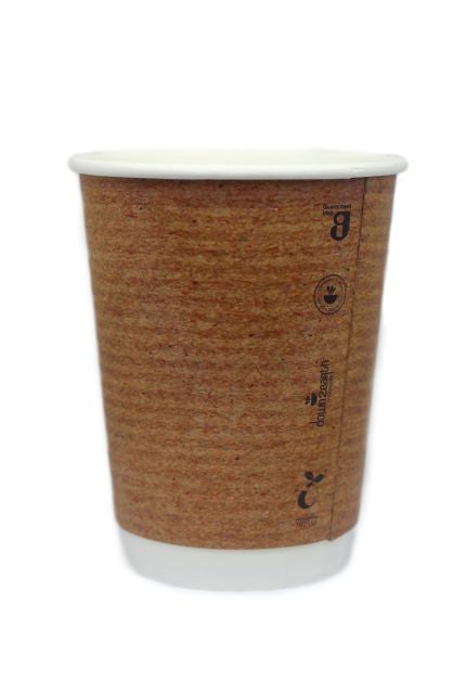 20 x D2E Cup Compostable Double Wall 12Oz Brown