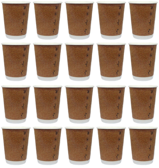 20 x D2E Cup Compostable Double Wall 12Oz Brown