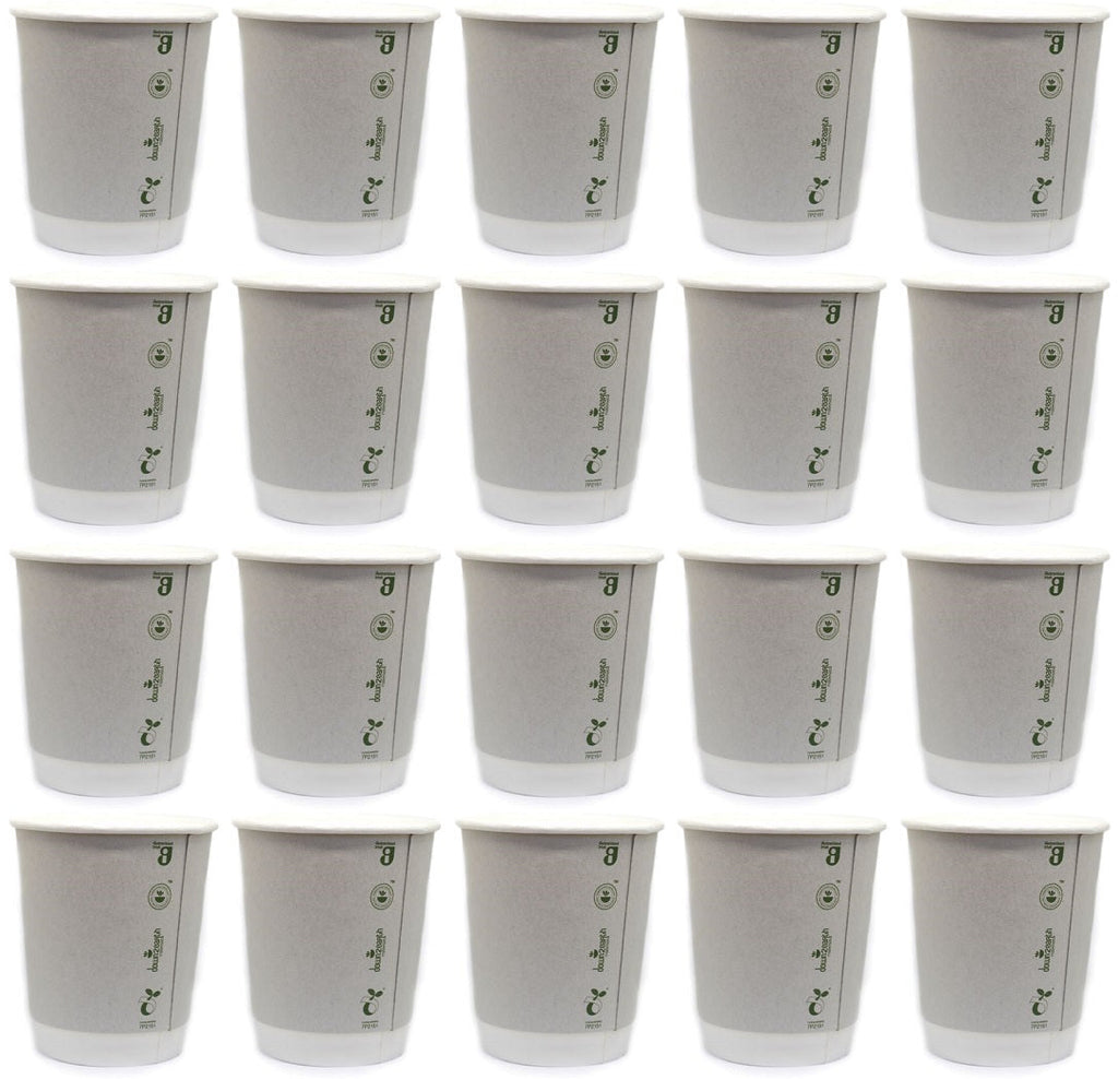 20 x D2E Cup Double Wall 8Oz White 25Pk X 20