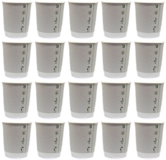 20 x D2E Cup Double Wall 8Oz White 25Pk X 20