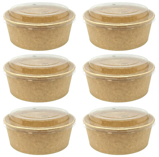 6 x Container Lid Pet For Squat Paper Bowl 50Pk X 6