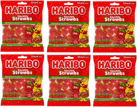 6 x Haribo Squidgy Strawbs 160G