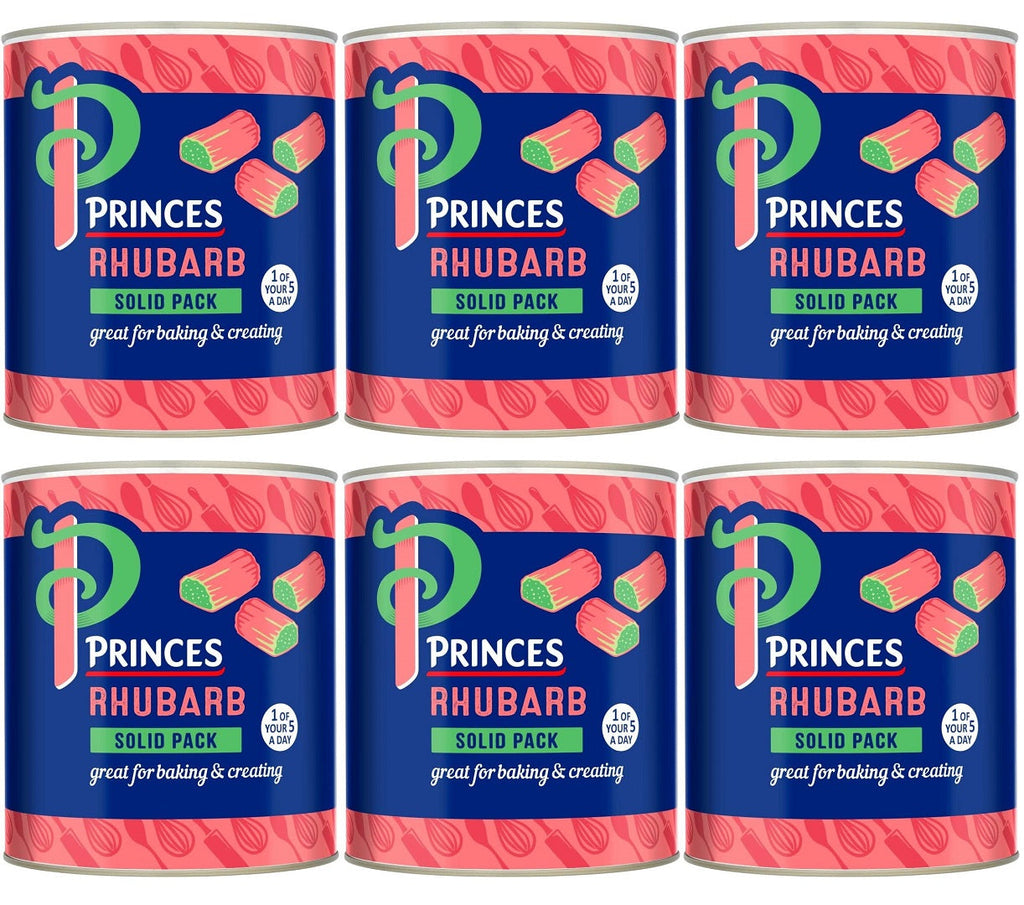 6 x Princes Rhubarb Solid Pack 2.82Kg