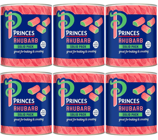 6 x Princes Rhubarb Solid Pack 2.82Kg