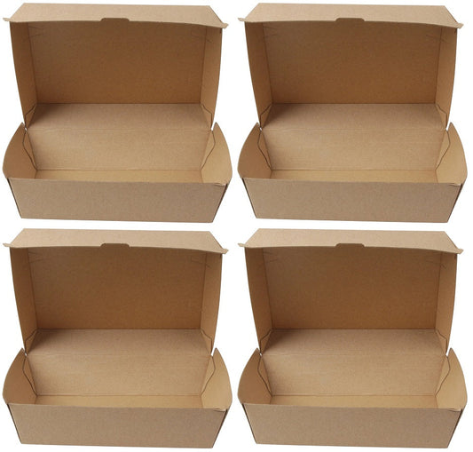 4 x No.10 Corrugated Clamshell Large Lunchbox (Hp3) (4 X 50 S)