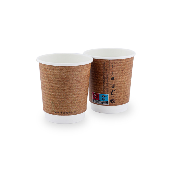 D2E Cup Double Wall 8Oz Brown