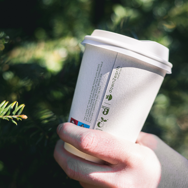 D2E Cup Double Wall 8Oz White